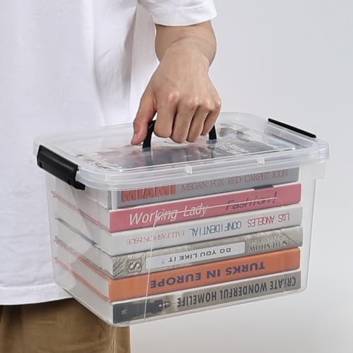 12 Quart Plastic Storage Bins with Lids, Plastic Storage Latch Box with Handle, 6 Packs - Image 4