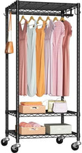 FUTASSI Rolling Clothes Rack, Clothing Racks for Hanging Clothes, Black by FUTASSI