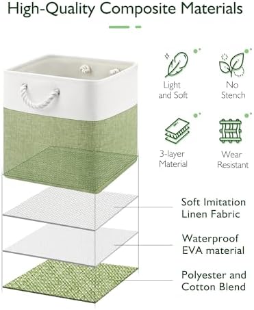 Patvingot 13-Inch Fabric Cube Storage Bins with Handles,4 Pack,Foldable - Image 3