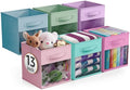 Sorbus Storage Bins with Clear Window, 6 Pack (13", Pastel Multi-Color 2) by Sorbus