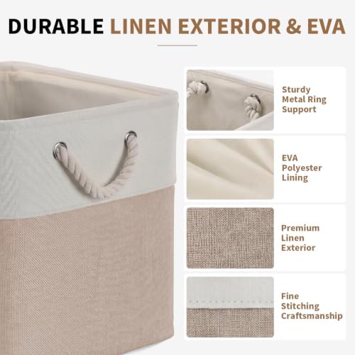 13×15×13 Inch Foldable Fabric Storage Basket with Handles - Image 3