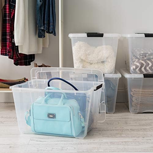 IRIS USA 3-Drawer Rolling Storage Cart, Black/Clear - Image 5