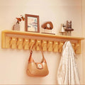 Wall Mounted Piano Key Hanger | Flip Style Hook | Entrance Wall Art Hook, Made of Oak Wood (3 Times Painted, 4 Times Polished) (Tray Beech, 12Hooks) by FleiSleep