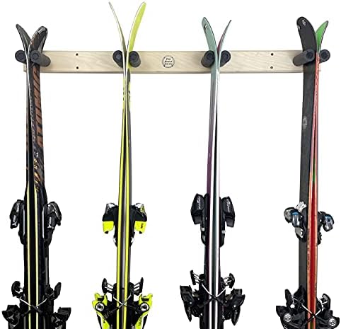 Pro Board Racks Ski Wall Rack Mount - 4 Vertical Sets of Skis by Pro+Board+Racks