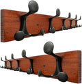 SKOLOO 24-Inch Cherry Wood Coat Rack Wall Mount with 5 Triple Hooks - Ideal for Family Entrances, Classrooms, and Pet Supplies Storage - Perfect Coat Hooks for Wall, Pack of 2 by SKOLOO