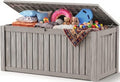 Outdoor Storage Box, 240 Gal Waterproof Resin Deck Box w/Support Rod by ATMELT