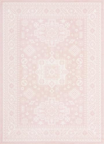Rugs.com - Outdoor Aztec Rug – 7' 1 x 10' Pink Washable Indoor/Outdoor Rug – Flatweave Aztec Pattern for Patios, Decks, and Porches - Image 3