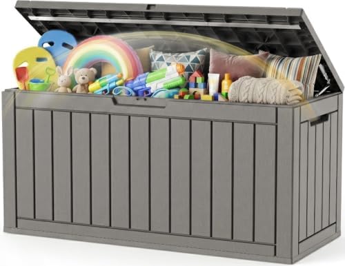 Outdoor Storage Box Waterproof, 180 Gal Gen 2 Resin Deck Box With Wheels by EFU