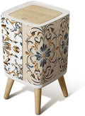 Small Trash Can with Lid Seamless Azulejo tile Portuguese Spain decor Ceramic tile Victorian Wastebasket with Press Cover Dog Proof Garbage Can Waste Bin for Kitchen Bathroom Nursery 2.6 Gallon by Unknown