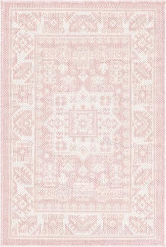 Rugs.com - Outdoor Aztec Rug – 2' x 3' 1 Pink Washable Indoor/Outdoor Rug – Perfect for Patio, Porch, and Entryway - Image 3