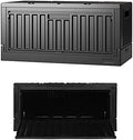 livinbox 45L Stackable Foldable bins for storage, Collapsible Storage Bins w/lids Side-Open Door, Home Office Bedroom Living Room Comic Books, Black, FB-6432S-BK by livinbox