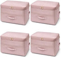 Ultra Space Saving Self Compression Organizers, 4 Pack Double Zipper Compression Packing Cubes for Bedding, Comforter Storage Bag for Blankets Duvet Quilts Pillows Queen King (Pink, X-Large) by Unknown