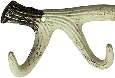 Zeckos Decorative Wall Hooks, 16 Inch Cast Iron Deer Antler Rack - Image 6