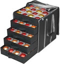 ProPik Christmas Ornament Storage Boxes with Dividers - 5 Separate Trays - Ornament Holder - Keeps 100 Holiday Ornaments - Durable Carrying Bag Handles Organizer Storage Box (Black) by ProPik