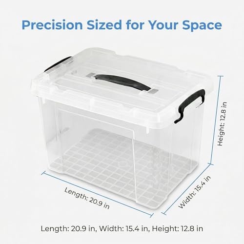 48 Quart 8 Pack Clear Storage Bins with Lids - Image 2