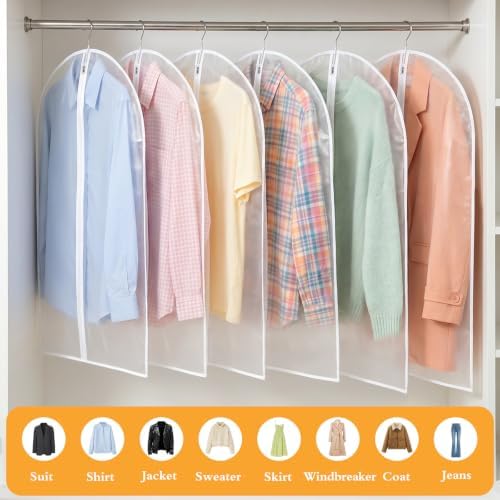20 Pack Clear Garment Bag, PEVA Hanging Clothes Cover, 24"x43" Suit Dress Bag for Closet Storage Travel - Image 3
