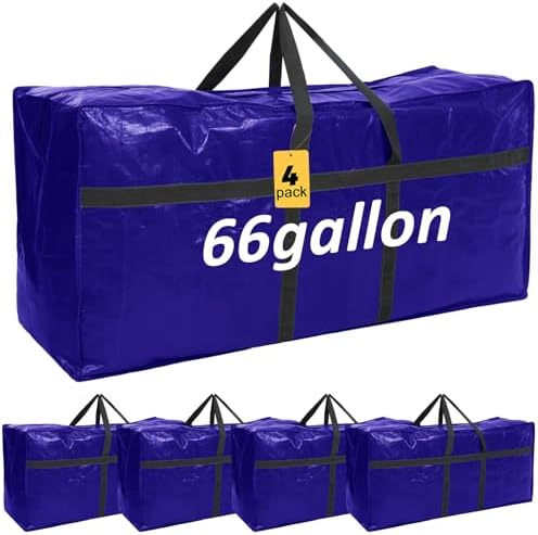 4 Pcs 66 Gallon Extra Large Moving Bags Heavy Duty Storage Bag - Image 2