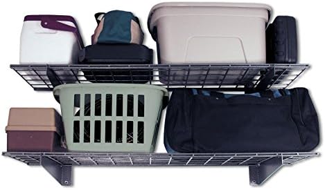 Hyloft Heavy Duty Steel Garage Wall Shelving, 45 in. x 15 in. Metal Wall Shelves for Garage Storage, Low-Profile Brackets, Max Shelf Load 200 Pounds, 00651, 2-Pack, Hammertone - Image 4