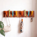 Youyole 2 Pcs 4 Hook Wooden Coat Hooks Wall Mounted Mid Century Modern Folding Coat Rack Hanger Heavy Duty Flip Down Piano Hat Rack for Hanging Coats Keys Hats Robe Towels Home by Ajaredlulu