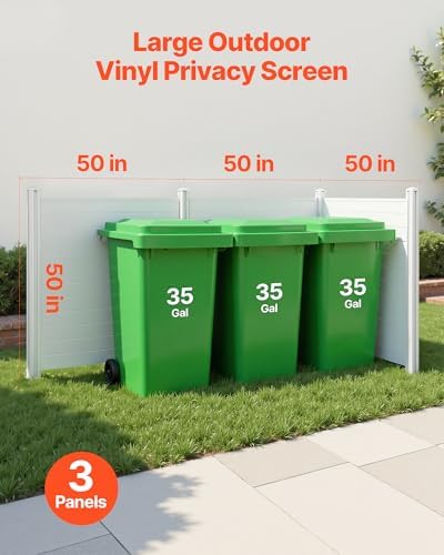 VEVOR Outdoor Privacy Screen 50in W x 50in H 3-Panel Air Conditioner Fence - Image 2