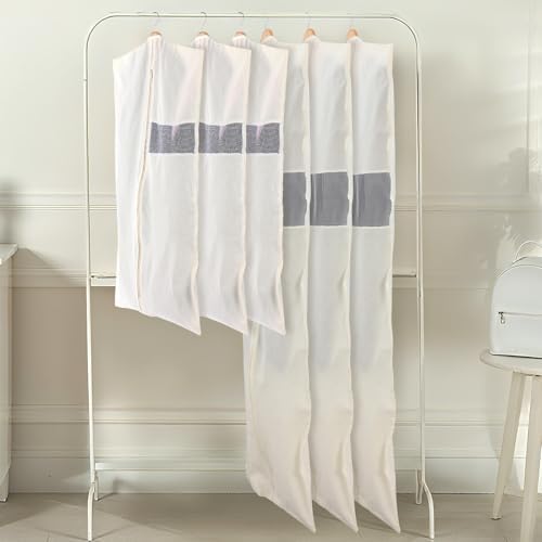 Aliceset 6 Pcs 65 Inches 40 Inches Cotton Garment Bags for Hanging Clothes - Image 6