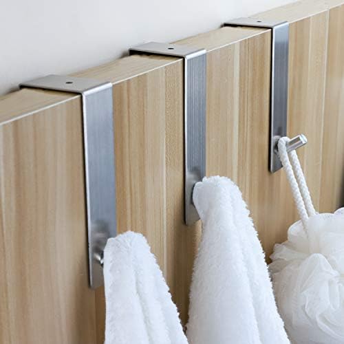 TOGU Over The Door Hook Sus 304 Stainless Steel Heavy Duty Organizer for Coats/Towels/Clothes/Wreath, Suitable for 1-1.7" Thickness Door and 0.05" Door Frame Gap,Brushed Finish,10 Pack by Unknown