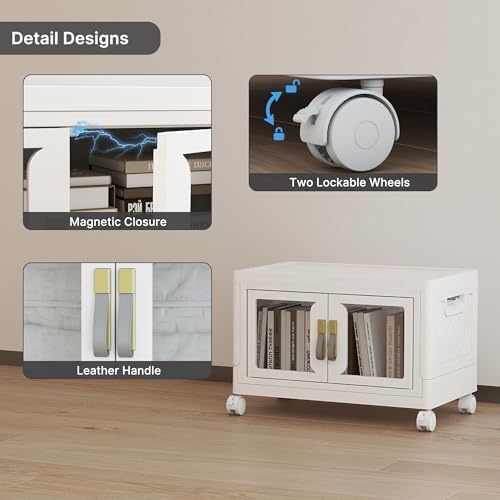 84QT Stackable Storage Bins with Lids, 21Gal Foldable Storage Cabinets - Image 3