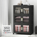 552QT Stackable Storage Bins with Lids, 138Gal Foldable Storage Cabinets by VNVTO