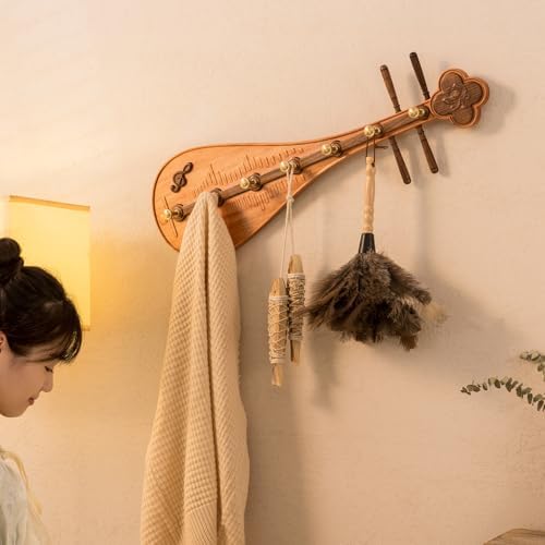 Wall Mounted Wooden Coat Rack Solid Wood Hanging Clothes Hook Study Living Room Decorative Coat Hook Country Walnut Hook - Image 6