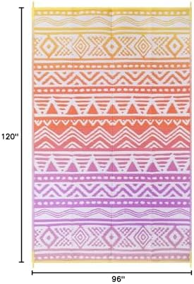 Lahome Outdoor Rug 8x10 Patio Waterproof, Outdoor Plastic Straw Camping Rug - Image 2