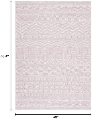 SAFAVIEH Washable Rug Outdoor Courtyard Collection - 4' x 5'7", Ivory & Pink, Non-Shedding & Easy Cleaning, Ideal for Patio, Backyard, Mudroom (CY8196-56212) - Image 6