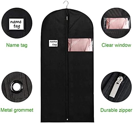 KEEGH 60 in Garment Bags for Hanging Clothes (Set of 10) Black - Image 3