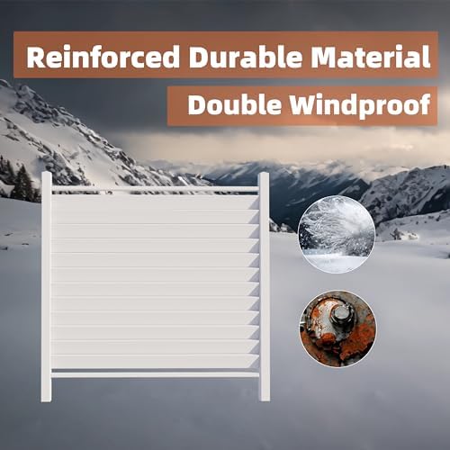 36" W X 45" H Reinforced White Vinyl Privacy Fence, Double Windproof Air Conditioner Fence Trash Can Fence, Louvered Vinyl Screen Panel Kit (1 Panels) - Image 3