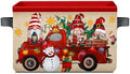 Christmas Baskets,Christmas Dwarf Foldable Storage Bins with Handles, Decorative Cloth Organizer Storage Boxes 2 2piece by Unknown