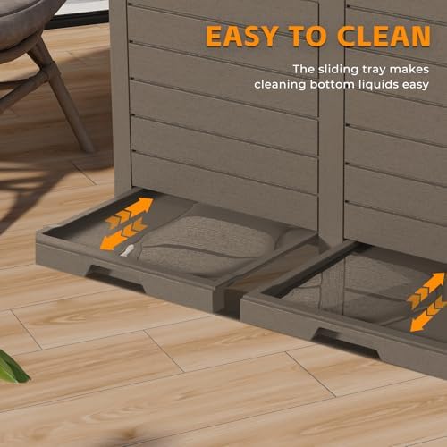 62-Gallon Outdoor Trash Can with lid, Waterproof, UV-Resistant Resin Garbage Can, Lockable Lid and Drip Tray, Animal-Proof, for Patio, Kitchen, Backyard and Deck - Image 4