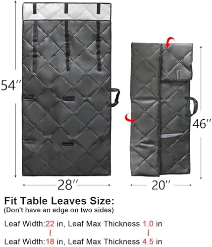 Table Leaf Storage Bag Padded 2 Pack, Adjustable Closure, 54x28in - Image 2