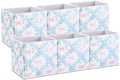 Geelin 6 Pcs Blue Floral Bow Cube Storage Bins 11 Inch Storage Basket by Geelin