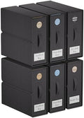 TRZZ 6-Pack Foldable Bed Sheet Storage Bins, Window with Labels, Black by TRZZ