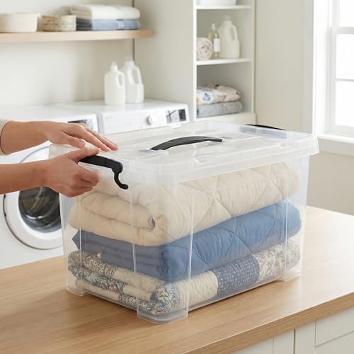 120 Quart 4 Pack Clear Storage Bins with Lids - Image 7