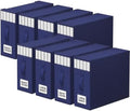 StorageTastic 8 Pack Bed Sheet Closet Organizers and Storage,Sturdy Foldable Storage Containers with Window and Label,Storage and Organization for Bedding Sheets,Duvet Covers,Blankets (Blue) by StorageTastic