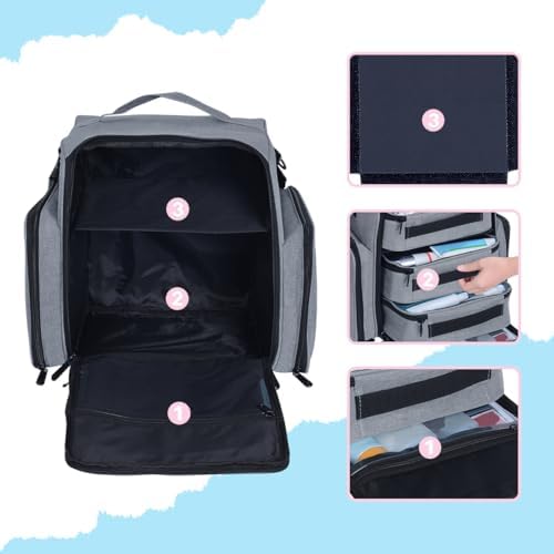 Large Makeup Bag Organizer with 3 Inner Removable Pouches,Grey - Image 4