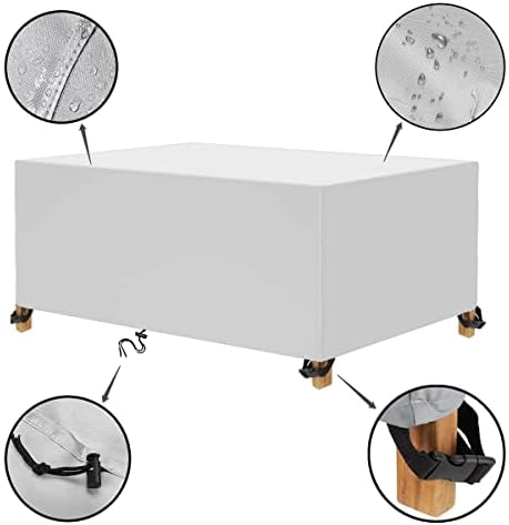 Patio Furniture Covers 68" L x 44" W x 34" H Waterproof Outdoor 600D Patio Table Covers Rectangle Couch Cover Weatherproof Furniture Covering for Deck Lawn and Backyard 170x110x85cm - Image 2