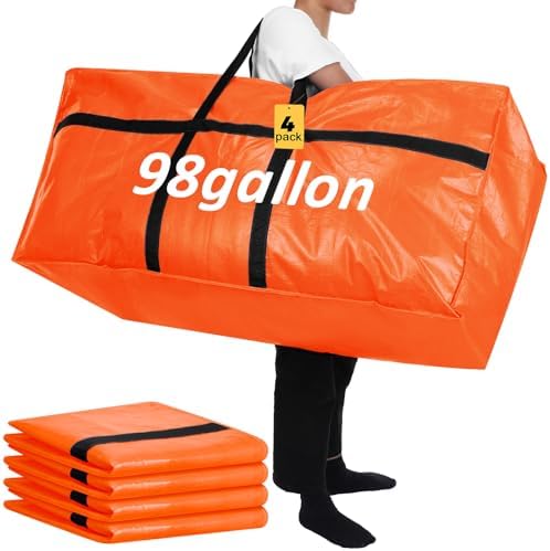 Windyun 4 Pack 98 Gallon Extra Large Moving Bags XXL Heavy Duty Storage Bag - Image 2