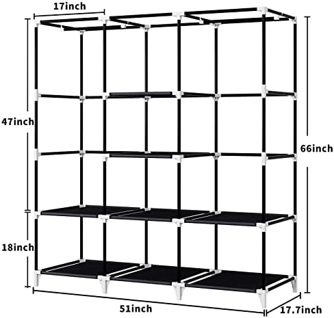 Portable Closet, Bedroom Wardrobe Closet for Hanging Clothes - Image 4