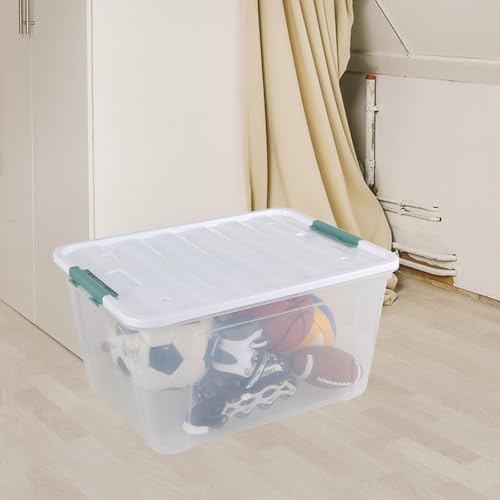 85 Quart Clear Plastic Latching Box with Wheels, 2 Pack - Image 6