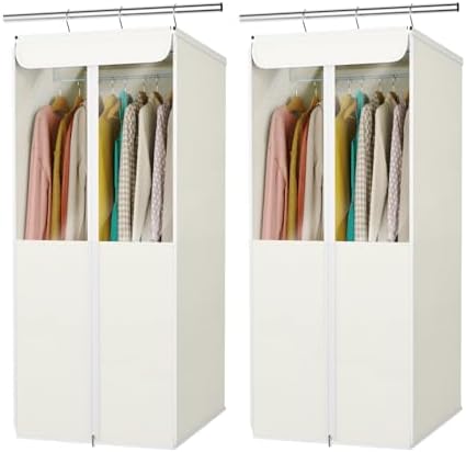 Univivi Garment Bags for Hanging Clothes, Cloth Bag 40 In, 2 PCS, Beige by Univivi