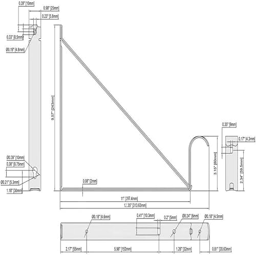 Closet Rod Brackets 11x9.5in, Closet Shelf Brackets 10 Pack, Black - Image 7