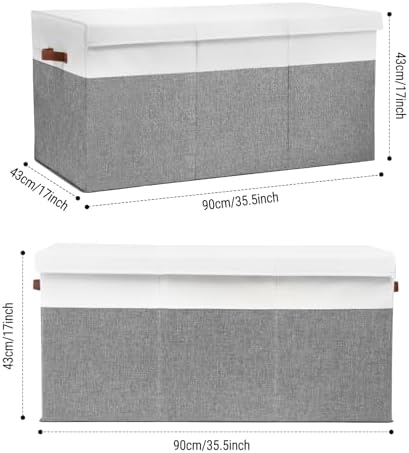 Extra Large Toy Storage Box with Lid,Toy Chest Bin Basket with Dividers - Image 3