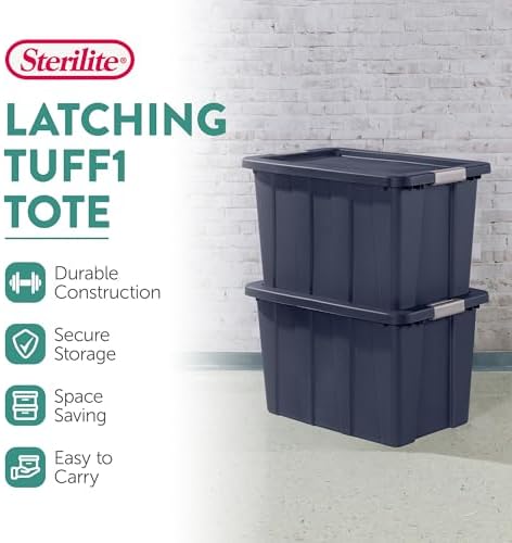 Sterilite Latching Tuff1 Tote Containers w/Lids, 30 Gallon, 4-Pack - Image 3