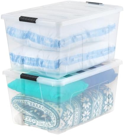 IRIS USA 2-Pack 94 Quart Storage Bins with Lids, Clear by IRISUSA